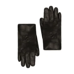DAMES Dolce & Gabbana Geëmbosseerde leren handschoenen met zijden voering