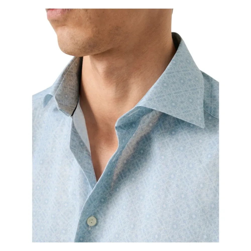 Heren Eton Geometric Contemporary Signature Twill Overhemd