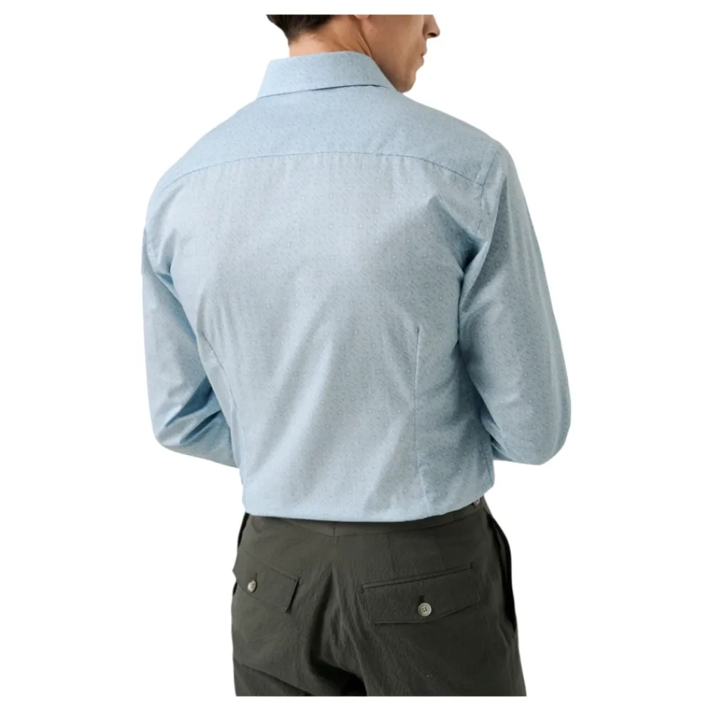 Heren Eton Geometric Contemporary Signature Twill Overhemd