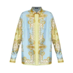 DAMES Versace Blouses^Geprinte Lavallière van Zijde Twill
