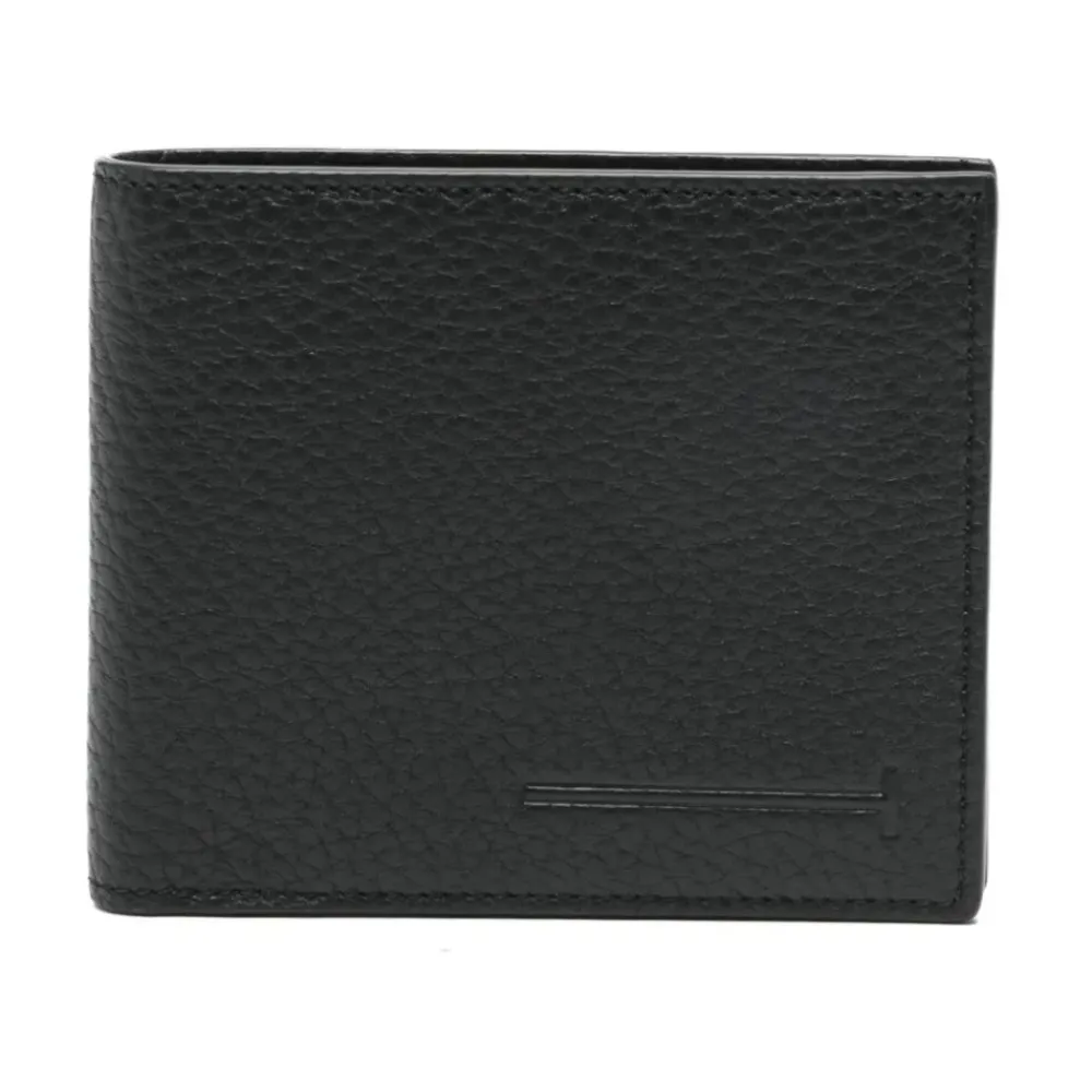 Heren Tom Ford Portefeuilles^Geprinte Elongated T Line Klassieke Bifold Portemonnee van Hertenleer