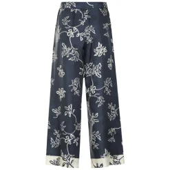 DAMES Max Mara Geprinte Zijden Broek met Ceintuur