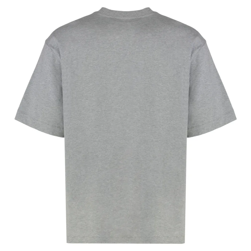 Heren Off White Geribbelde crew-neck T-shirt in katoen