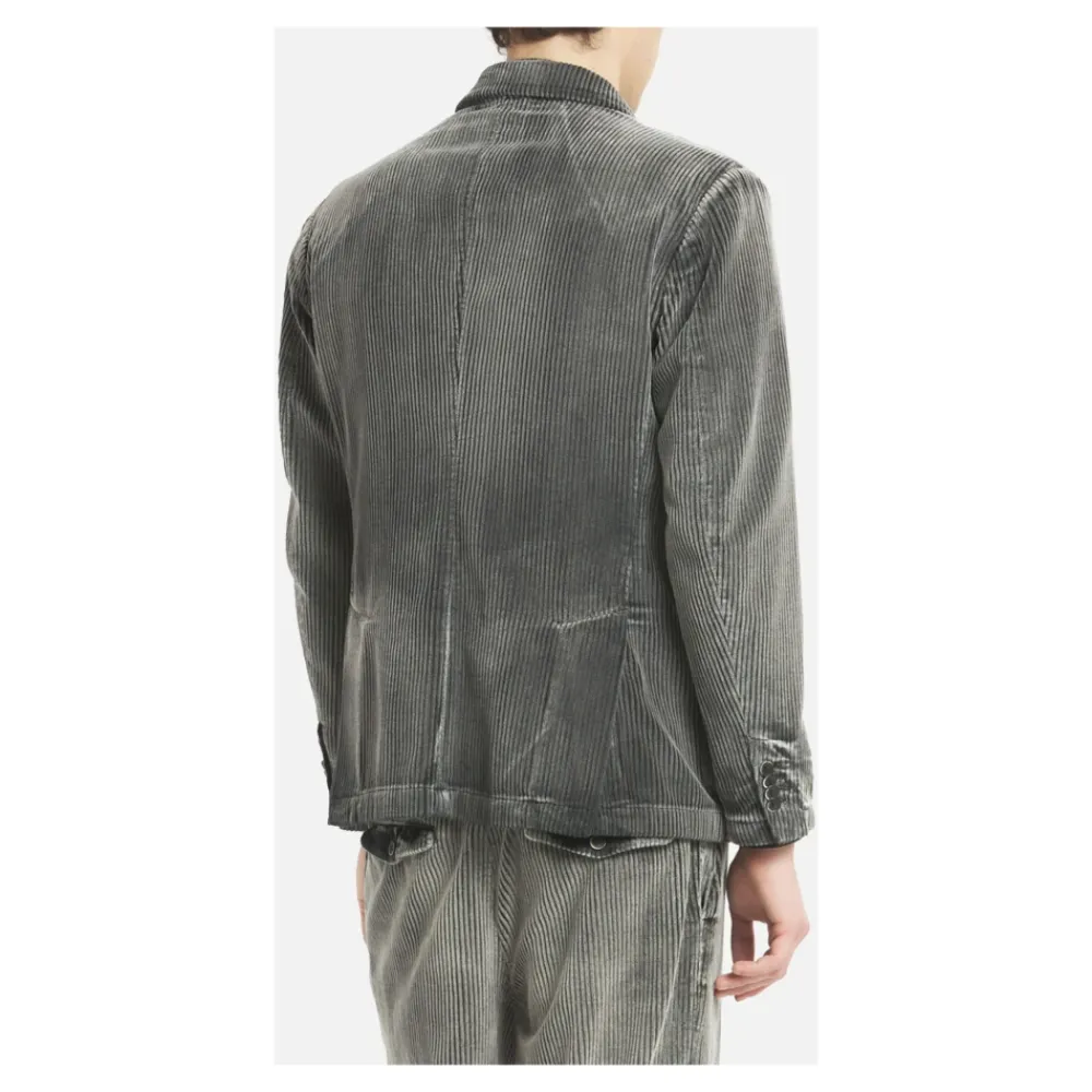 Heren Barena Venezia Jassen^Geribbelde Double-Breasted Jas