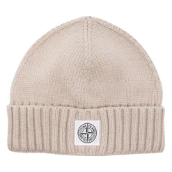 Stone Island Geribbelde Duifgrijze Kinderen Beanie