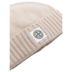 Stone Island Geribbelde Duifgrijze Kinderen Beanie
