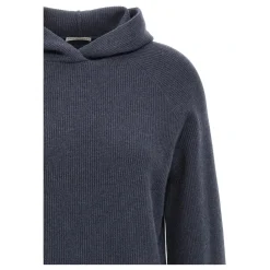 DAMES Brunello Cucinelli Hoodies & Sweatvesten^Geribbelde hoodie trui