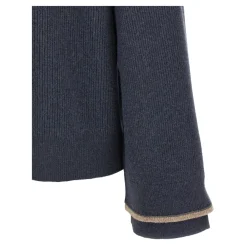 DAMES Brunello Cucinelli Hoodies & Sweatvesten^Geribbelde hoodie trui