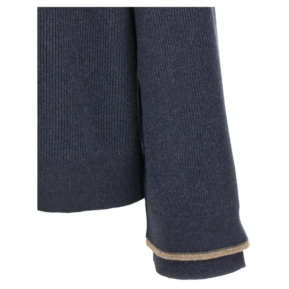 DAMES Brunello Cucinelli Hoodies & Sweatvesten^Geribbelde hoodie trui