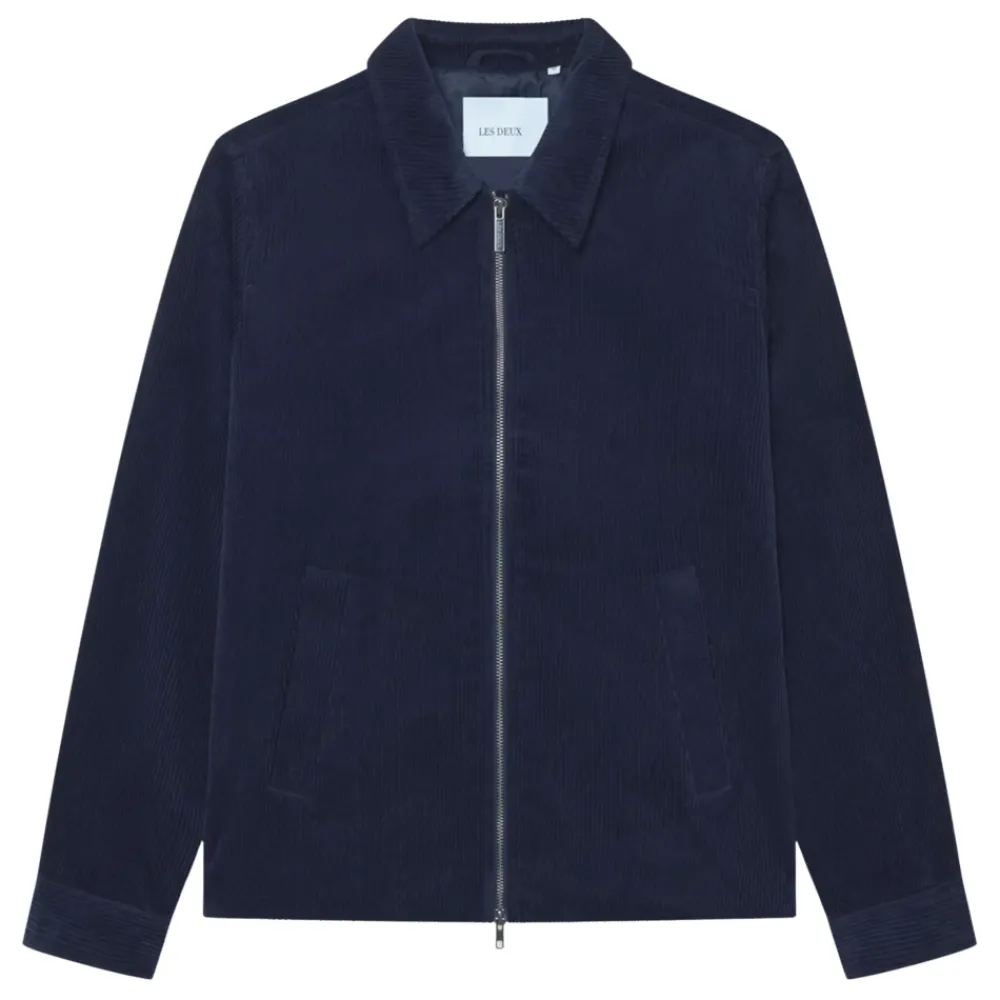 Heren Les Deux Geribbelde jas met kraag