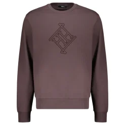 Heren Herno Geribbelde Katoenen Crew-Neck Sweatshirt