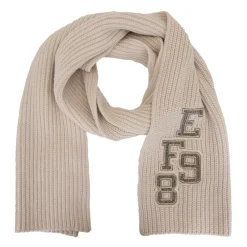 DAMES Elisabetta Franchi Geribbelde Sjaal met Initiaalborduring