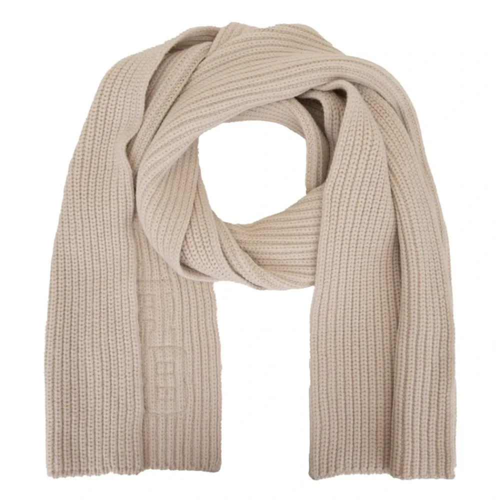 DAMES Elisabetta Franchi Geribbelde Sjaal met Initiaalborduring