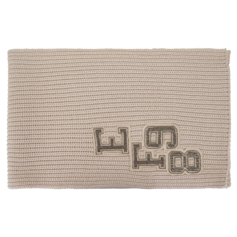 DAMES Elisabetta Franchi Geribbelde Sjaal met Initiaalborduring