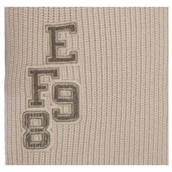 DAMES Elisabetta Franchi Geribbelde Sjaal met Initiaalborduring