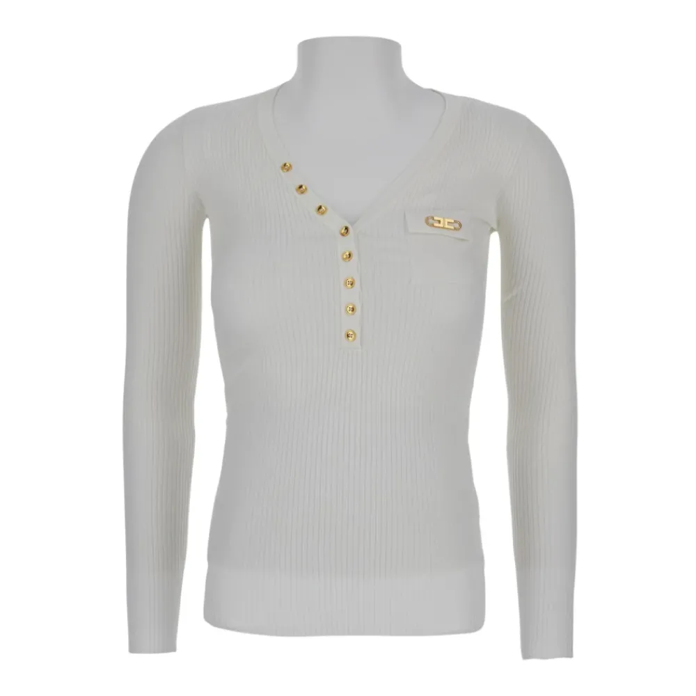 DAMES Elisabetta Franchi Geribbelde top met zak