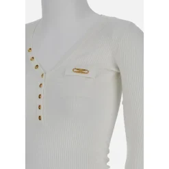 DAMES Elisabetta Franchi Geribbelde top met zak