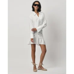 DAMES Dante 6 Rokken^Gerimpelde Drapey Mini Rok in Melk