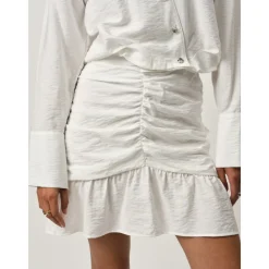 DAMES Dante 6 Rokken^Gerimpelde Drapey Mini Rok in Melk