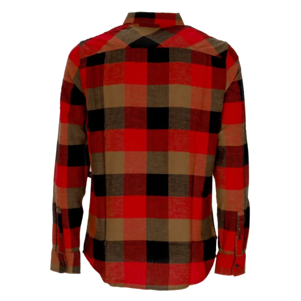 Heren Vans Overhemden^Geruite Flanellen Overhemd met Lange Mouwen