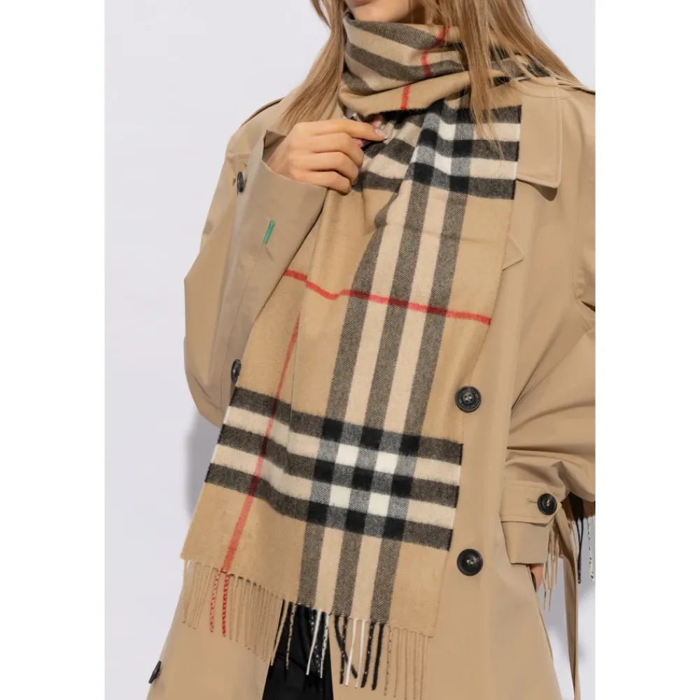 DAMES Burberry Geruite Kasjmier Sjaal