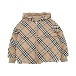 Burberry Geruite Patroon Hooded Rits Jas