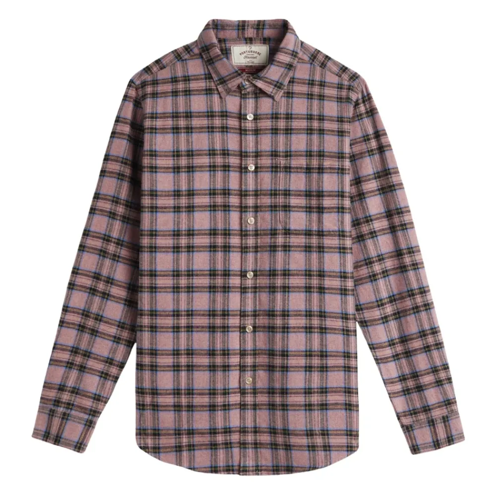 Heren Portuguese Flannel Overhemden^Geruite noverhemd