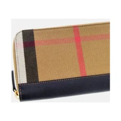 DAMES Burberry Geruite Zwarte Leren Portemonnee met Rits