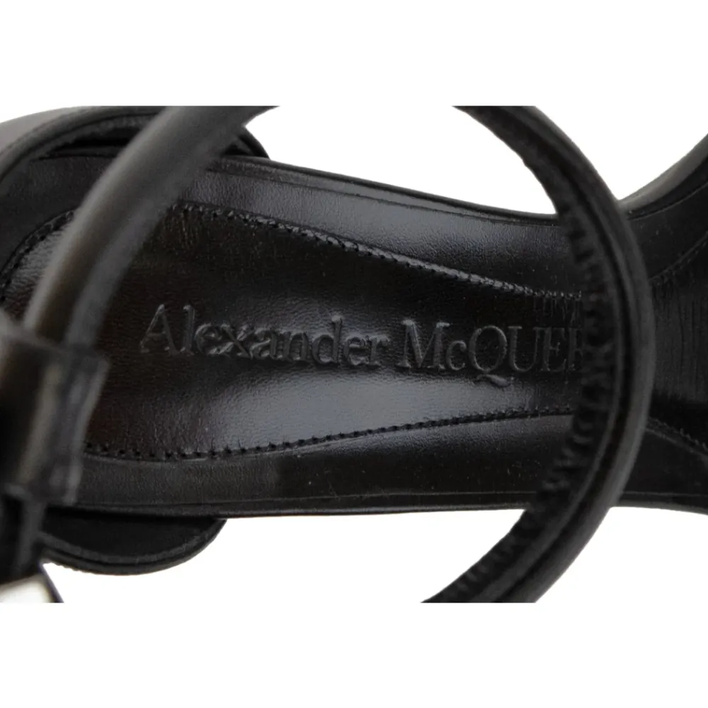 DAMES Alexander McQueen Gesp Leren Sandalen