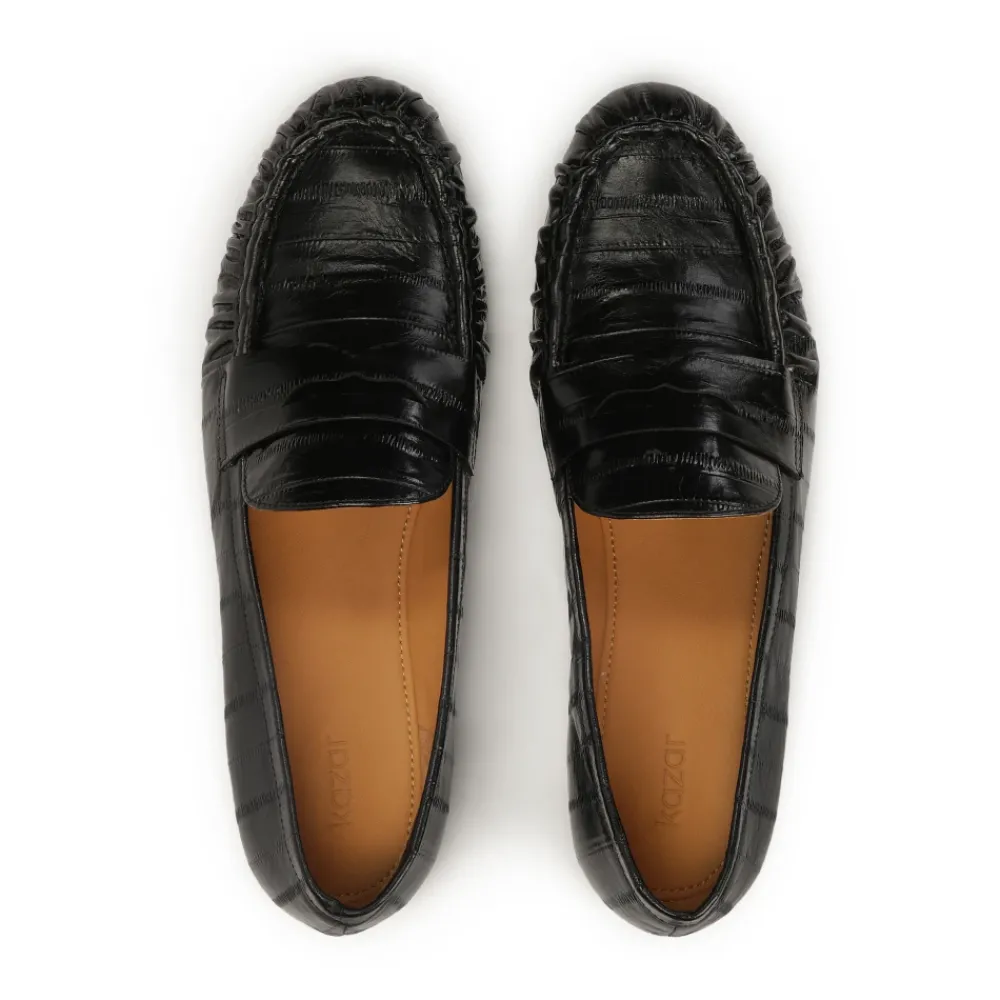 DAMES Kazar Loafers^Gestempeld leren instap halfschoenen