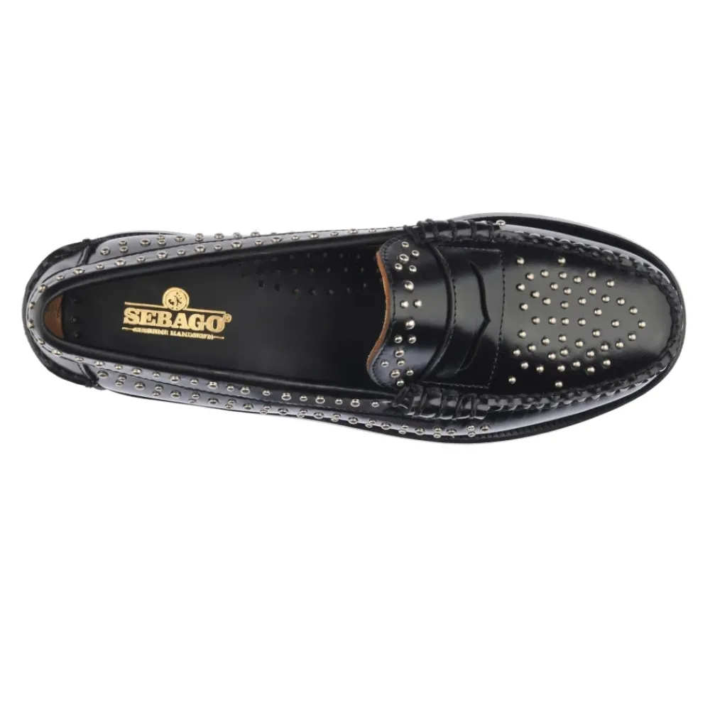 DAMES Sebago Gestikte Leren Mocassin Schoenen