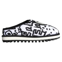 Heren Dolce & Gabbana Pantoffels^Gestikte Logo Slide Sandalen Wit