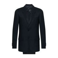 Heren Lardini Gestreept donker pak met klassieke details