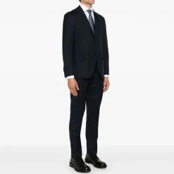 Heren Lardini Gestreept donker pak met klassieke details