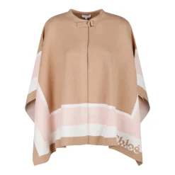 Chloé Gestreept Wollen Cape Jas