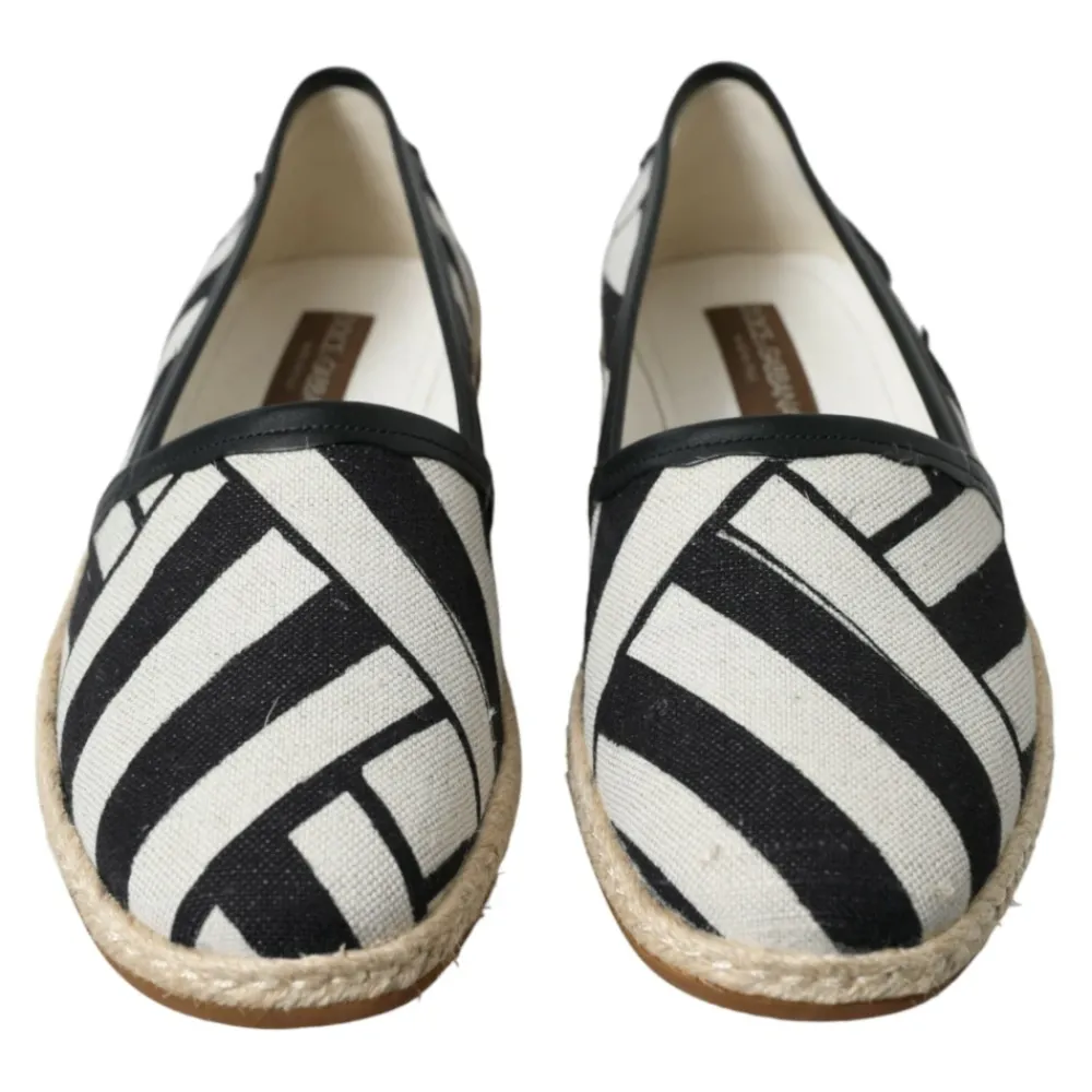 Heren Dolce & Gabbana Gestreepte Canvas Espadrilles Stijlvolle Charme