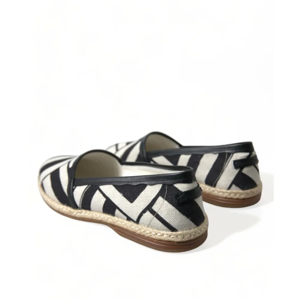 Heren Dolce & Gabbana Gestreepte Canvas Espadrilles Stijlvolle Charme