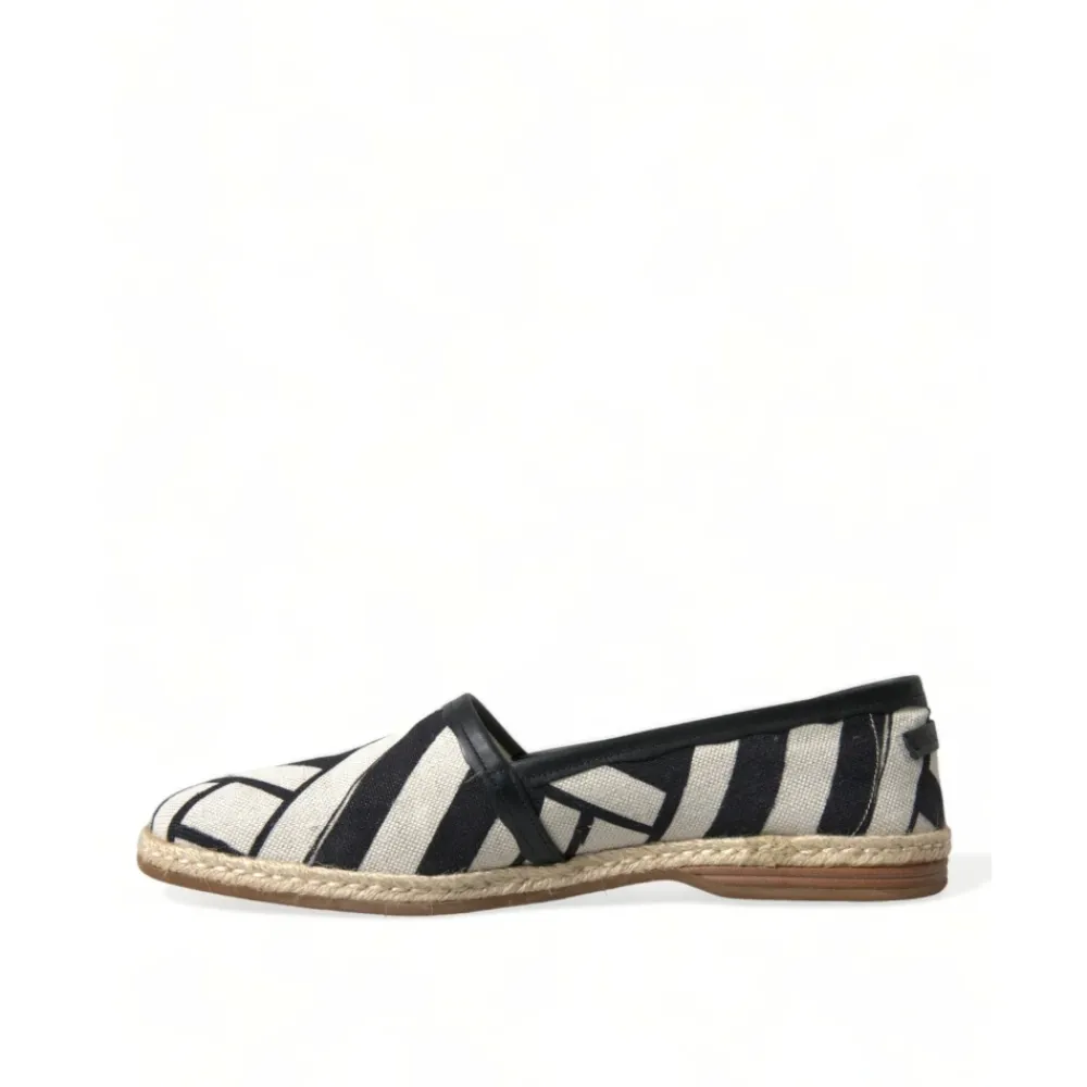 Heren Dolce & Gabbana Gestreepte Canvas Espadrilles Stijlvolle Charme