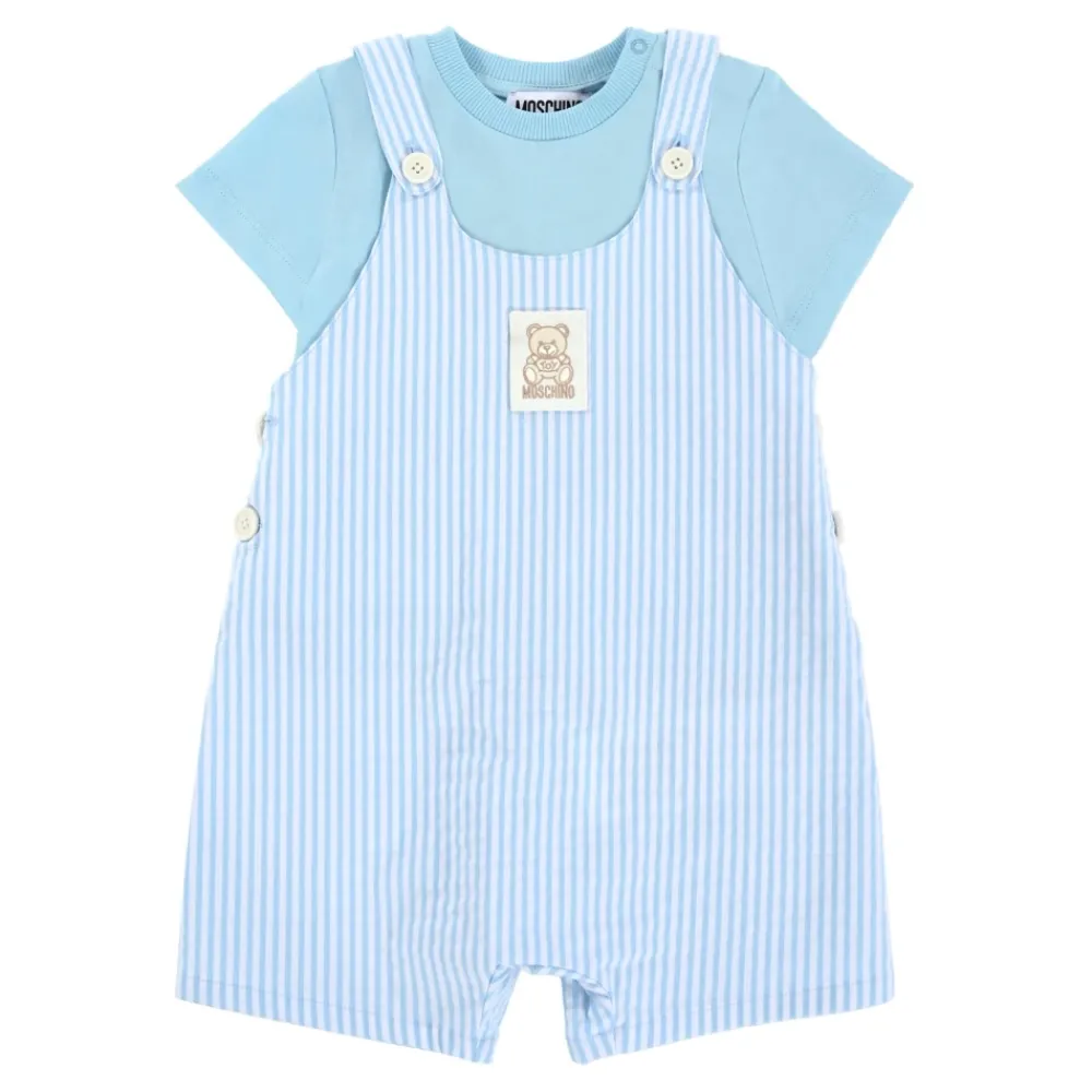 Moschino Gestreepte Dungarees met Teddy Bear Patch