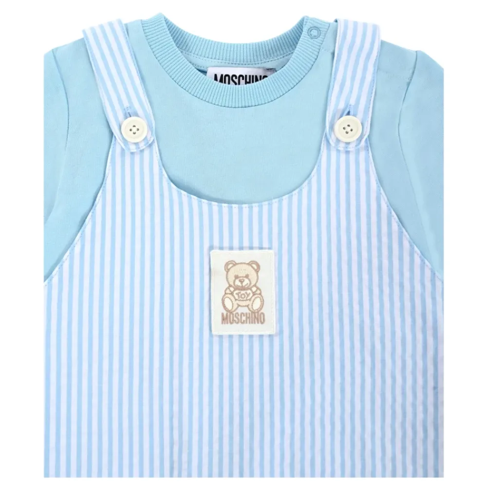 Moschino Gestreepte Dungarees met Teddy Bear Patch