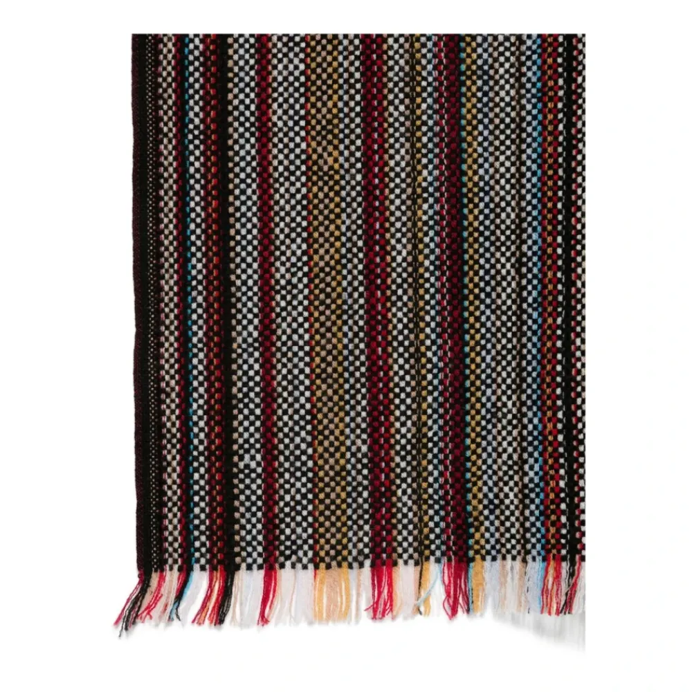 Heren Paul Smith Gestreepte Merinowol Fringed Sjaal