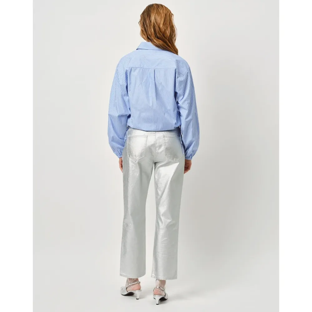 DAMES Dante 6 Blouses^Gestreepte trekkoordshirt