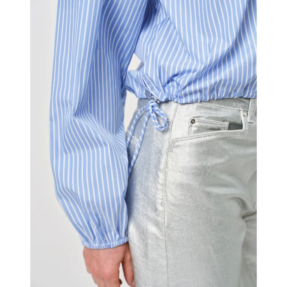 DAMES Dante 6 Blouses^Gestreepte trekkoordshirt