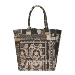 DAMES Isabel Marant Gestreepte Winkel Tas in Warme Tinten