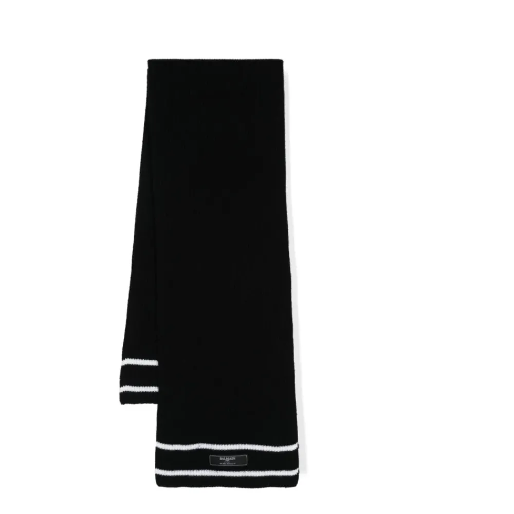 Balmain Gestreepte Wollen Sjaal