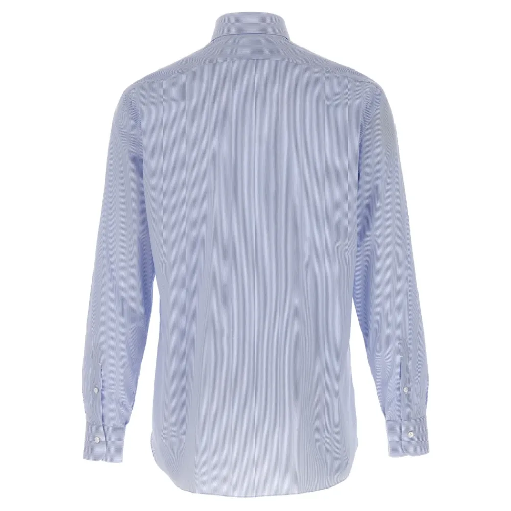 Heren Barba Gestreken Poplin Overhemd