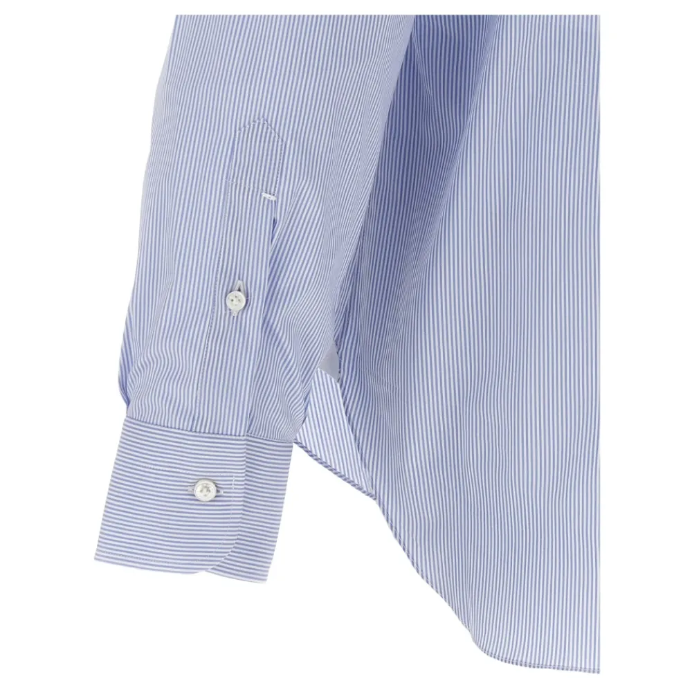 Heren Barba Gestreken Poplin Overhemd