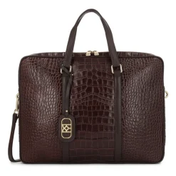 DAMES Kazar Geëtste lederen laptoptas