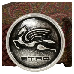 Etro Riemen En Bretels^Gevlochten Multicolor Riem met Leren Details