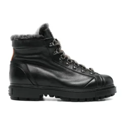 Heren Santoni Gewalkt Leren Wandelschoen met Bont